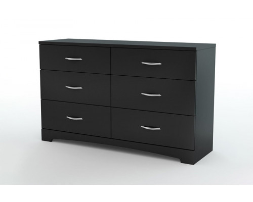 FaFurn Modern 6-Drawer Bedroom Dresser in Wood Finish - Black