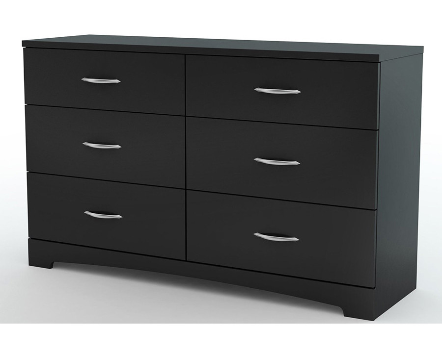 FaFurn Modern 6-Drawer Bedroom Dresser in Wood Finish - Black