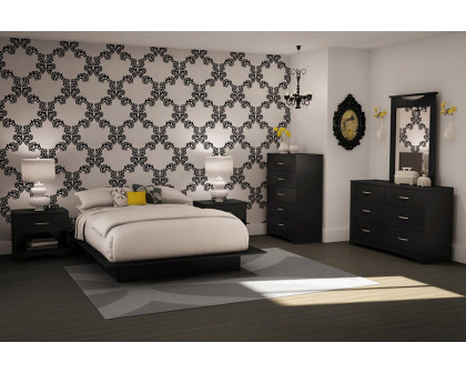 FaFurn Modern 6-Drawer Bedroom Dresser in Wood Finish - Black