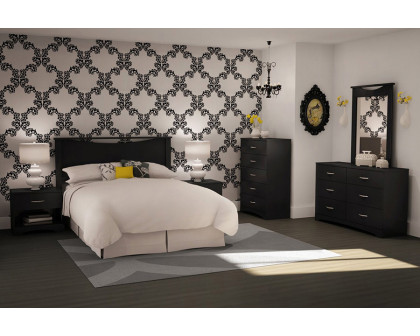 FaFurn Modern 6-Drawer Bedroom Dresser in Wood Finish - Black