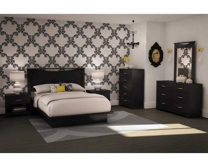 FaFurn Modern 6-Drawer Bedroom Dresser in Wood Finish - Black