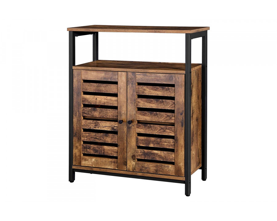 FaFurn - Farmhouse Multifunctional Side Cabinet Accent Table Cupboard with Shelf