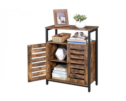 FaFurn - Farmhouse Multifunctional Side Cabinet Accent Table Cupboard with Shelf