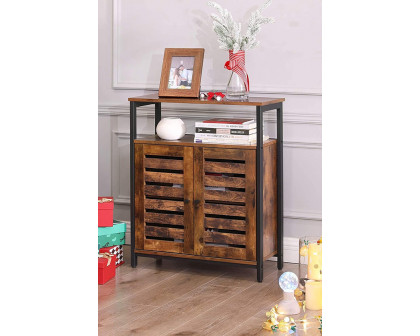 FaFurn - Farmhouse Multifunctional Side Cabinet Accent Table Cupboard with Shelf