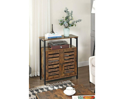 FaFurn - Farmhouse Multifunctional Side Cabinet Accent Table Cupboard with Shelf