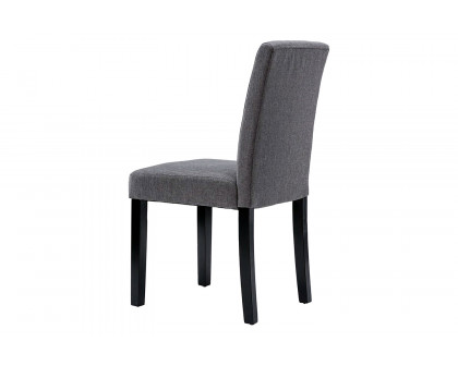 FaFurn - Gray Fabric Dining Chairs with Black Wood Legs (Set of 2)