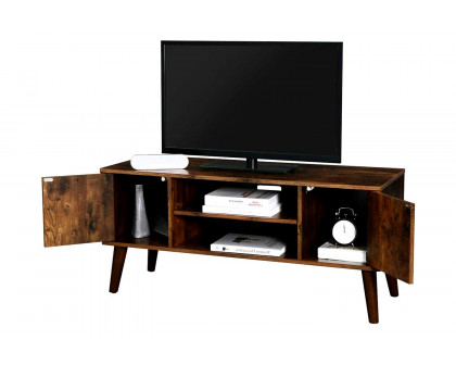 FaFurn - Farmhouse Entertainment Center Brown TV Cabinet