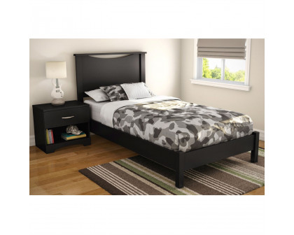 FaFurn - Twin Size Platform Bed Frame in Black, Wood