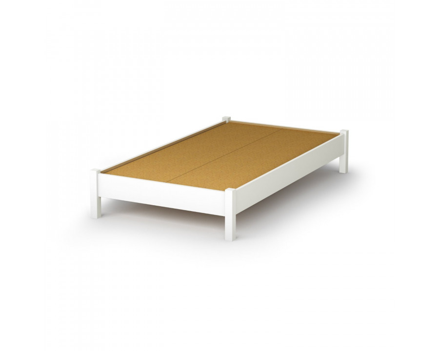 FaFurn - Twin Size Platform Bed Frame in White, Wood