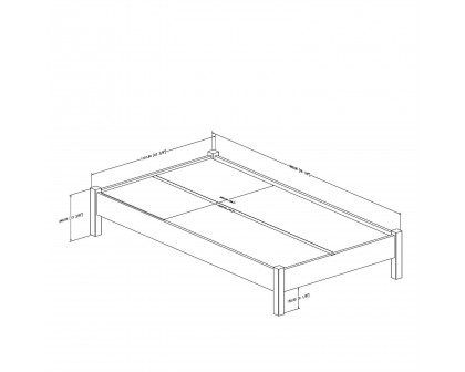 FaFurn - Twin Size Platform Bed Frame in White, Wood