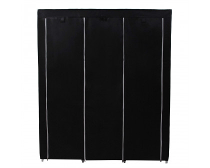 FaFurn - Portable Wardrobe with Storage Shelves in Black