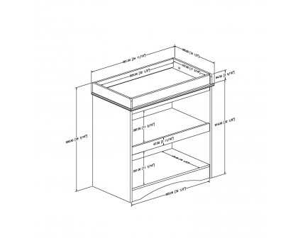 FaFurn - Baby Diaper Changing Table with Open Storage Shelf in White, Wood