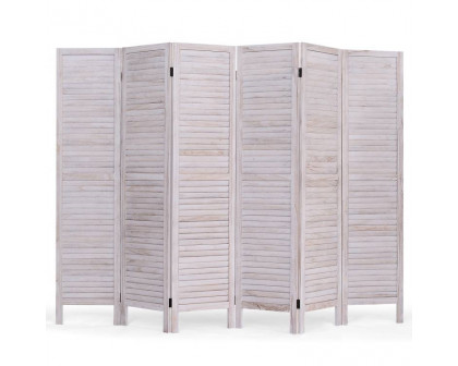 FaFurn - Classic 6-Panel Slatted Room Divider Screen