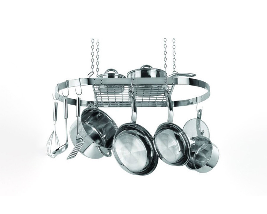 FaFurn - Stainless Steel Oval Pot Rack For Kitchen Cookware Storage