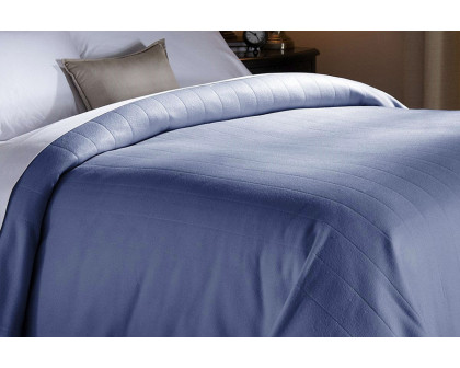 FaFurn - Twin Size Quilted Fleece Heated Electric Blanket in Blue Lagoon