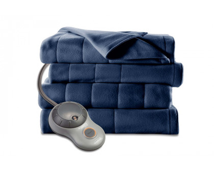 FaFurn - Twin Size Quilted Fleece Heated Electric Blanket in Blue Lagoon