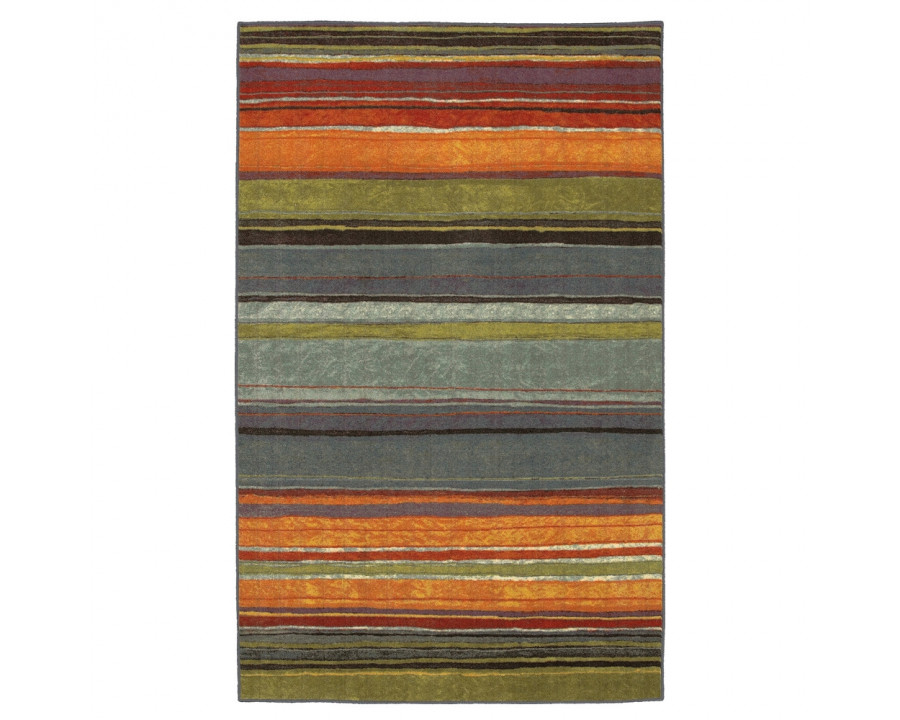 FaFurn - Striped Rug in Orange/Blue/Green