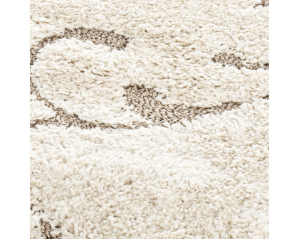 FaFurn - Rug with Scrolling Floral Pattern in Beige