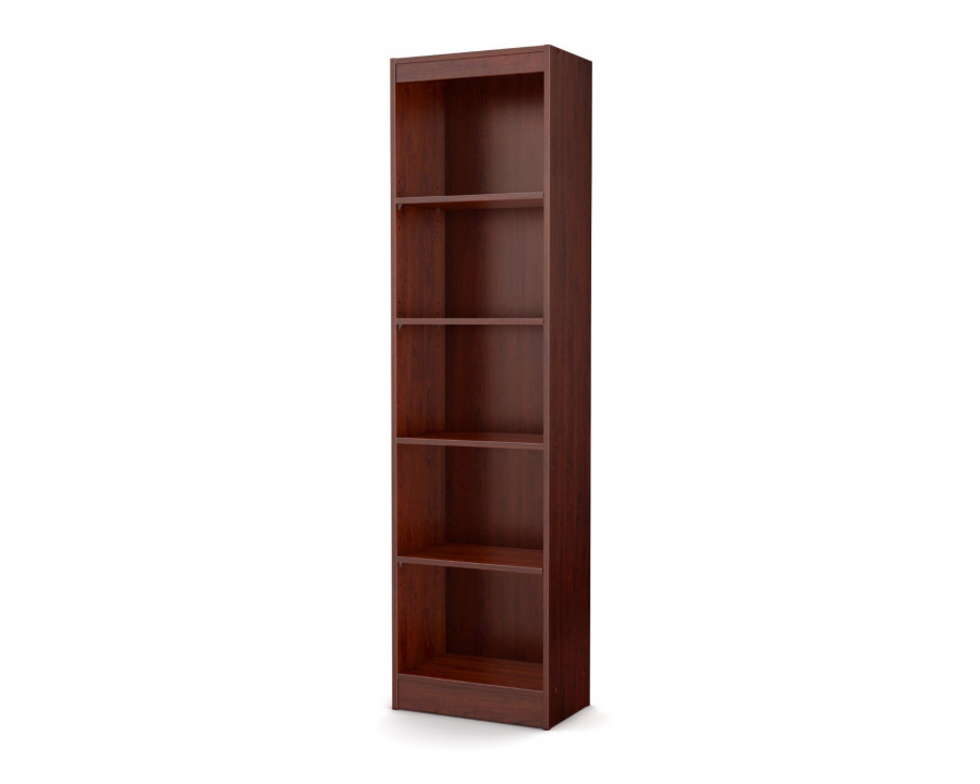 FaFurn Contemporary Tall 5-Shelves Bookcase with 5 Shelves - Royal Cherry, Wood