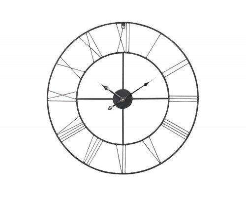 FaFurn - Round 24-Inch Metal Wall Clock with Roman Numerals