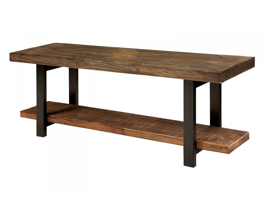 FaFurn - Modern Industrial Style Wood and Metal Accent Bench