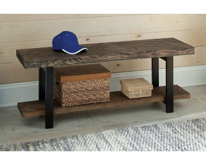 FaFurn - Modern Industrial Style Wood and Metal Accent Bench