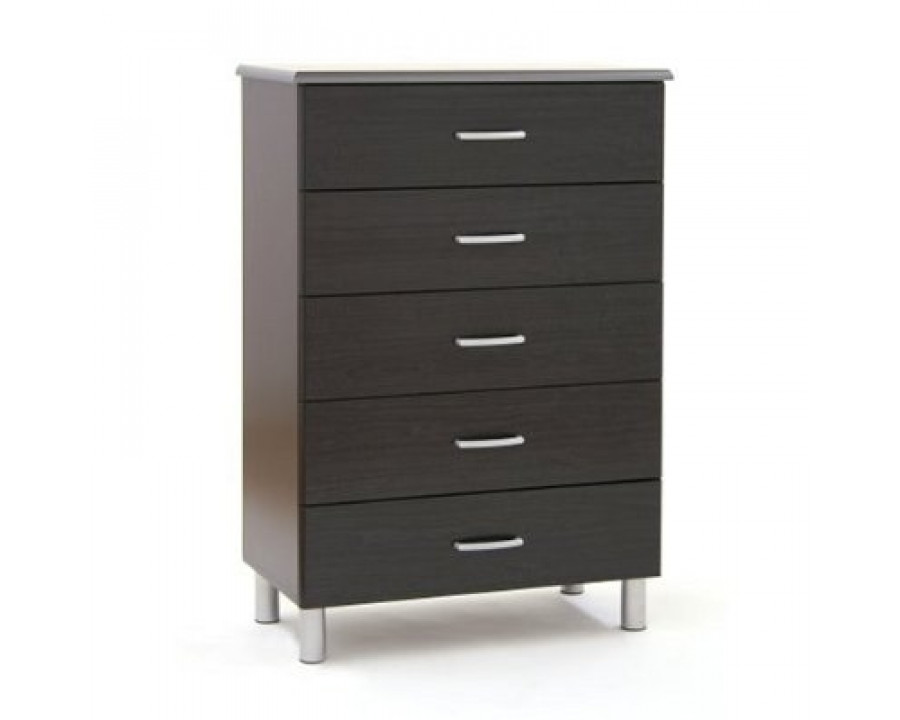 FaFurn - 5-Drawer Chest in Black Onyx