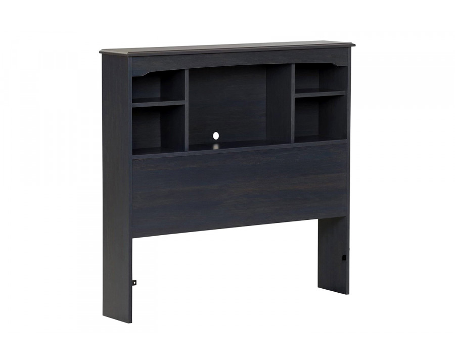 FaFurn - Twin Size Bookcase Headboard in Dark Blueberry Finish