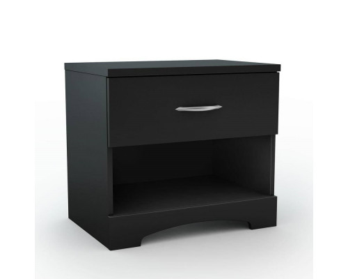 FaFurn Modern 1-Drawer Nightstand - Black