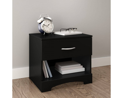 FaFurn Modern 1-Drawer Nightstand - Black