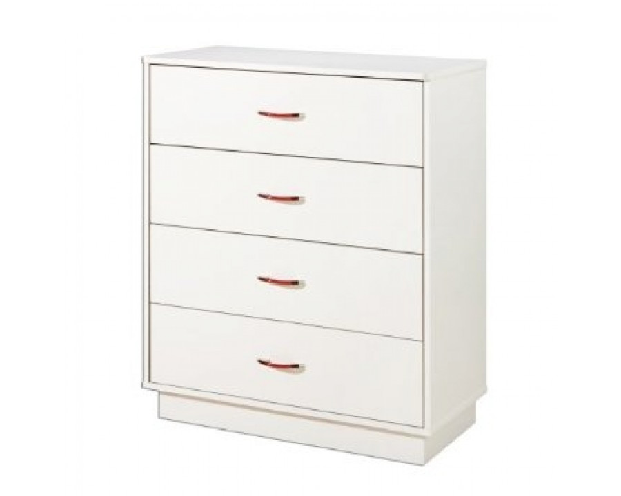 FaFurn - 4-Drawer Chest with Interchangeable Handles in White