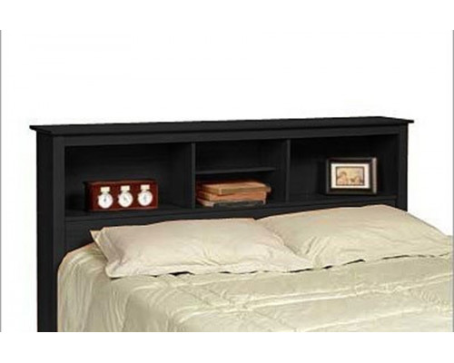 FaFurn - Queen-Size Storage Headboard in Black Finish