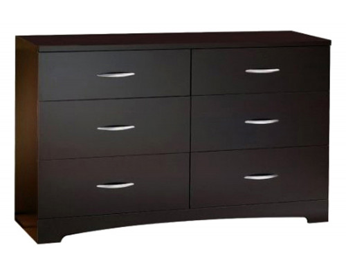 FaFurn Modern 6-Drawer Bedroom Dresser in Wood Finish - Chocolate