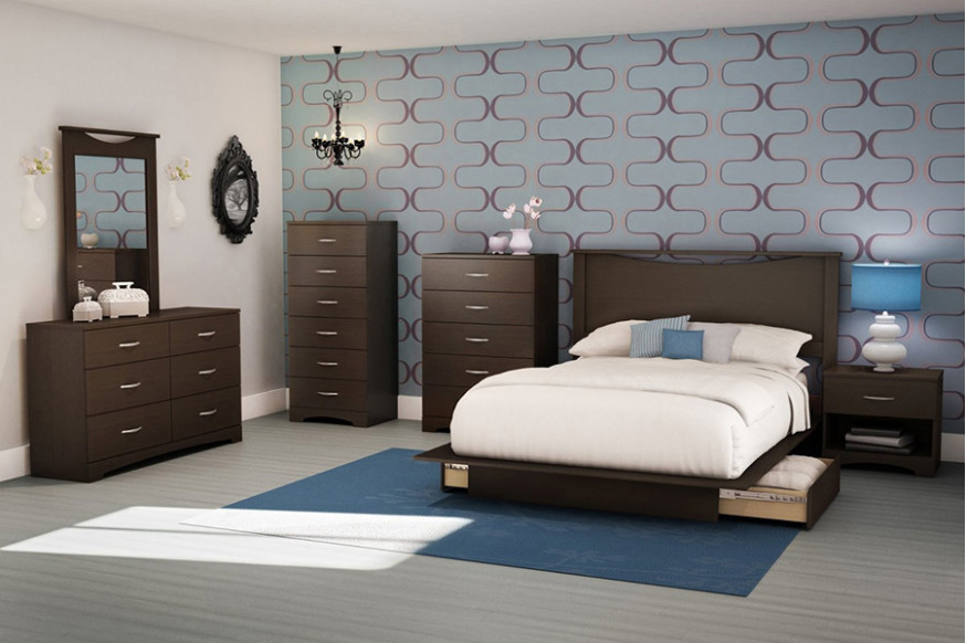 FaFurn™ Modern 6-Drawer Bedroom Dresser in Wood Finish - Chocolate