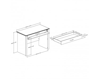 FaFurn - Contemporary Computer Desk in White, Wood