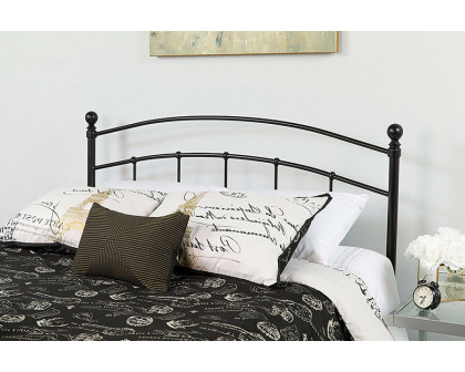 FaFurn™ Contemporary Classic Metal Headboard with Round Posts - Queen Size