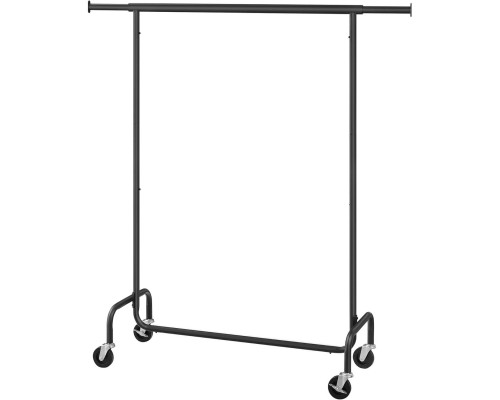 FaFurn - Garment Rack Clothes on Wheels in Matte Black, Metal