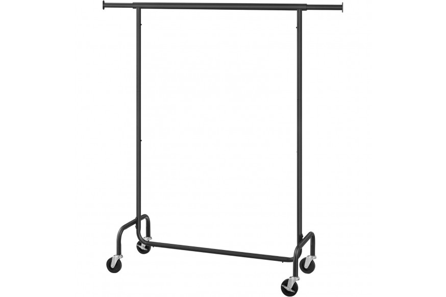 FaFurn™ Garment Rack Clothes on Wheels - Matte Black, Metal