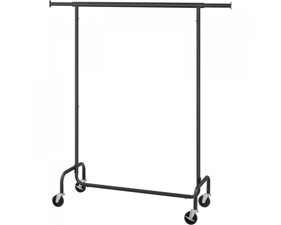 FaFurn - Garment Rack Clothes on Wheels in Matte Black, Metal