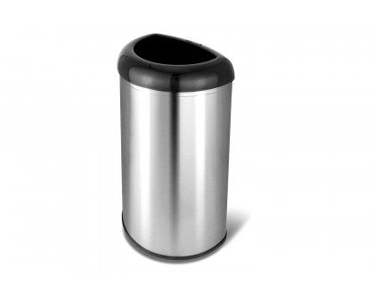 FaFurn - Stainless Steel Black Open Top 13-Gallon Kitchen Trash Can with No Lid