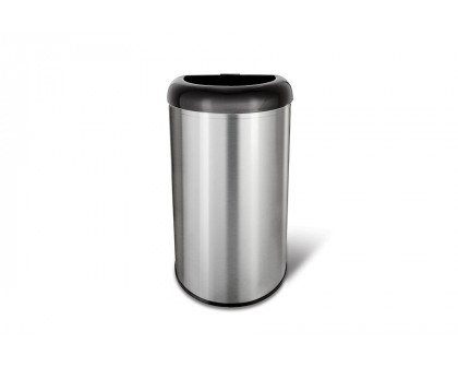 FaFurn - Stainless Steel Black Open Top 13-Gallon Kitchen Trash Can with No Lid