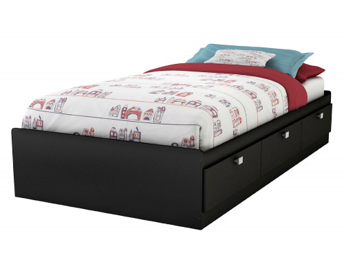 FaFurn Twin Size Platform Bed with 3 Storage Drawers - Black