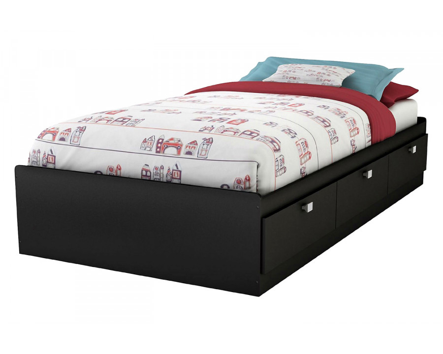 FaFurn - Platform Bed with 3 Storage Drawers