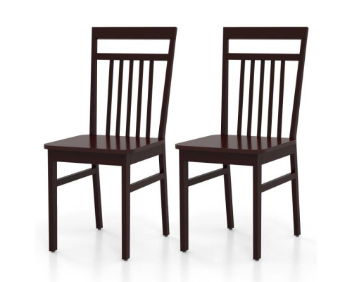 FaFurn - Set of 2 Modern Dining Chairs in Dark Brown