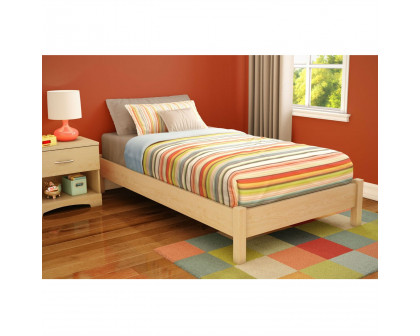 FaFurn - Twin Size Platform Bed Frame in Natural, Wood