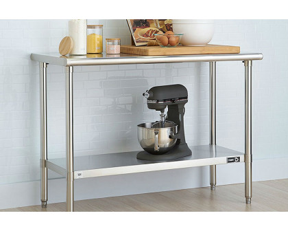 FaFurn - Stainless Steel Top Food Safe Prep Table Utility Work Bench with Bottom Shelf