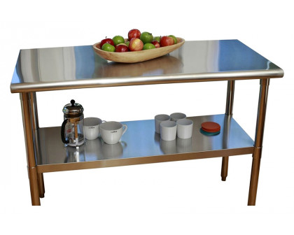 FaFurn - Stainless Steel Top Food Safe Prep Table Utility Work Bench with Bottom Shelf