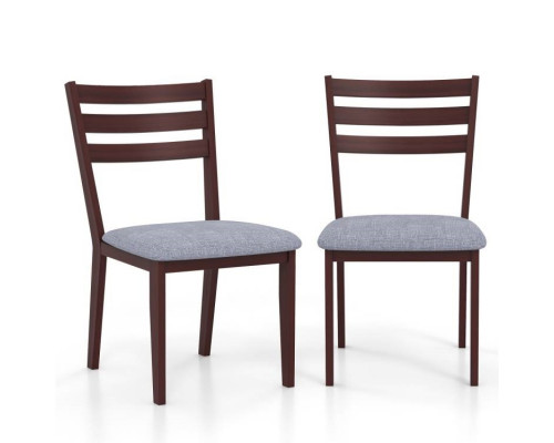 FaFurn - Set of 2 Modern Dining Chairs with Padded Fabric Seat in Gray