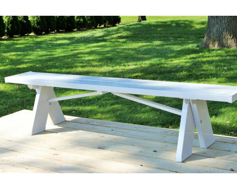 FaFurn - Sturdy White 6 Ft. Backless Vinyl Bench