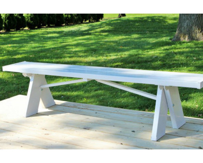 FaFurn - Sturdy White 6 Ft. Backless Vinyl Bench